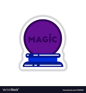 Paper sticker on background of magic ball vector image