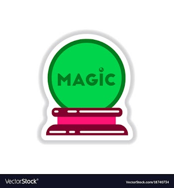 Paper sticker on background of magic ball vector image