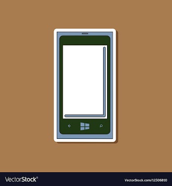 Paper sticker on background of mobile phone vector image