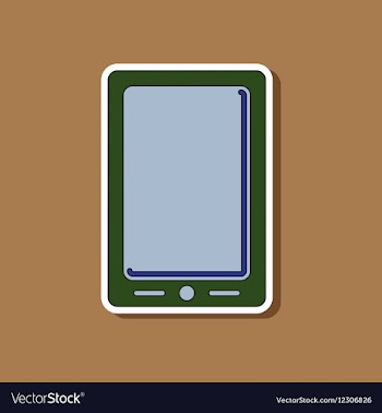 Paper sticker on background of mobile phone vector image