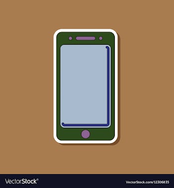 Paper sticker on background of mobile phone vector image
