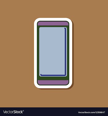 Paper sticker on background of mobile phone vector image