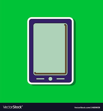 Paper sticker on background of mobile phone vector image
