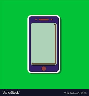 Paper sticker on background of mobile phone vector image