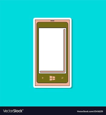 Paper sticker on background of mobile phone vector image