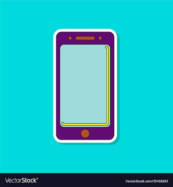 Paper sticker on background of mobile phone vector image