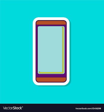 Paper sticker on background of mobile phone vector image