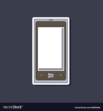 Paper sticker on background of mobile phone vector image