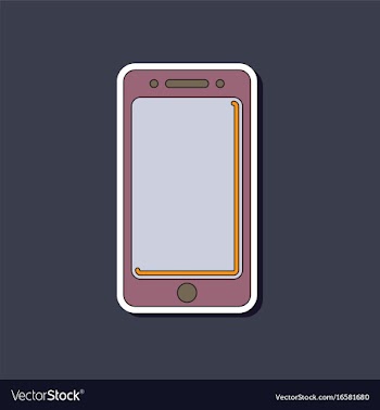 Paper sticker on background of mobile phone vector image