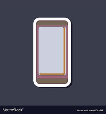Paper sticker on background of mobile phone vector image