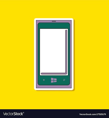 Paper sticker on background of mobile phone vector image