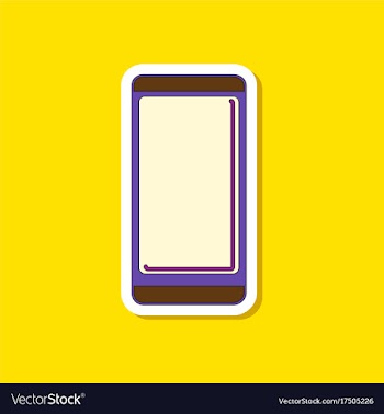 Paper sticker on background of mobile phone vector image
