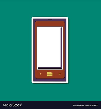 Paper sticker on background of mobile phone vector image