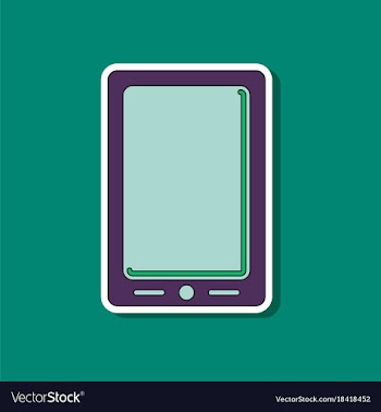 Paper sticker on background of mobile phone vector image