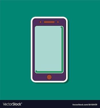 Paper sticker on background of mobile phone vector image