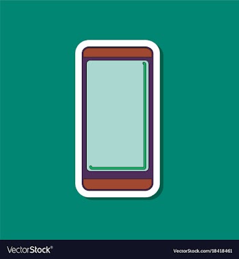 Paper sticker on background of mobile phone vector image