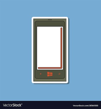 Paper sticker on background of mobile phone vector image
