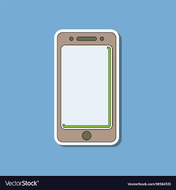 Paper sticker on background of mobile phone vector image