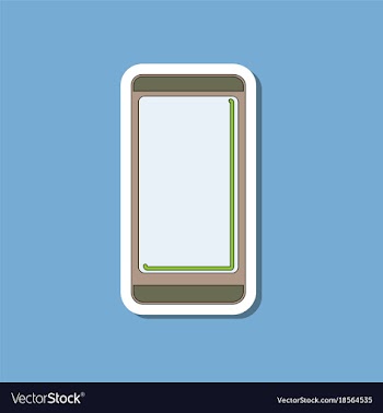 Paper sticker on background of mobile phone vector image