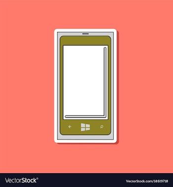 Paper sticker on background of mobile phone vector image