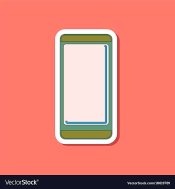 Paper sticker on background of mobile phone vector image