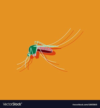Paper sticker on background of mosquito vector image