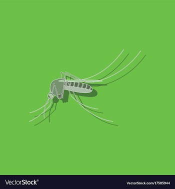 Paper sticker on background of mosquito vector image