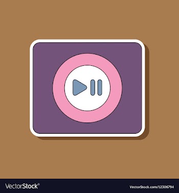 Paper sticker on background of music player vector image