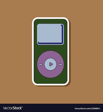 Paper sticker on background of music player vector image