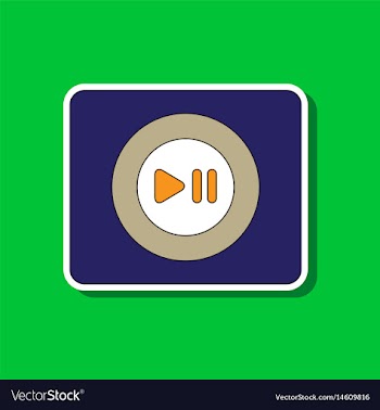 Paper sticker on background of music player vector image
