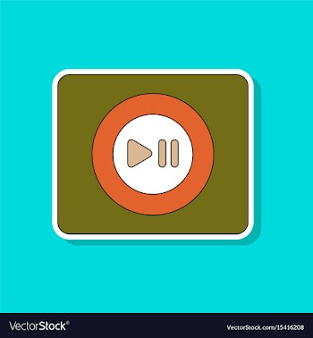 Paper sticker on background of music player vector image