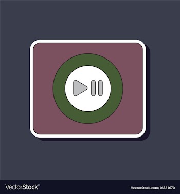 Paper sticker on background of music player vector image