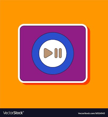 Paper sticker on background of music player vector image