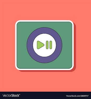Paper sticker on background of music player vector image