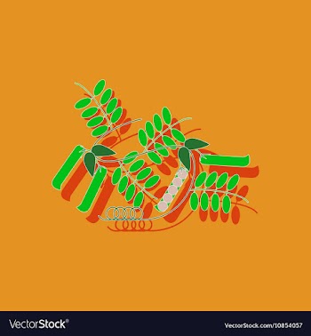 Paper sticker on background of natural pisum vector image
