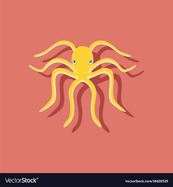 Paper sticker on background of octopus vector image