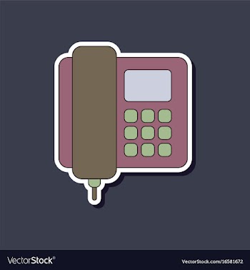 Paper sticker on background of office phone vector image