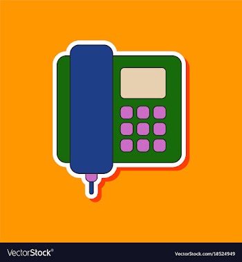 Paper sticker on background of office phone vector image