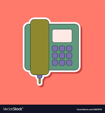 Paper sticker on background of office phone vector image
