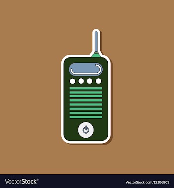 Paper sticker on background of old cell phone vector image