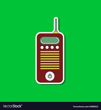 Paper sticker on background of old cell phone vector image