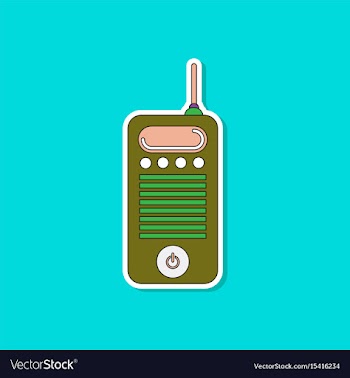 Paper sticker on background of old cell phone vector image