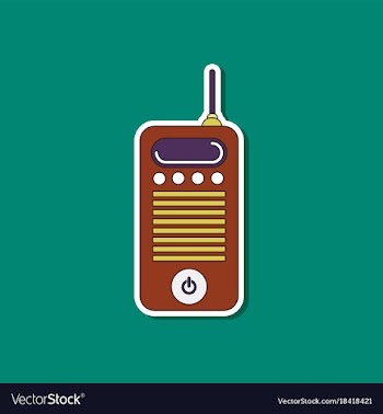Paper sticker on background of old cell phone vector image