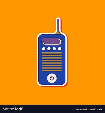 Paper sticker on background of old cell phone vector image