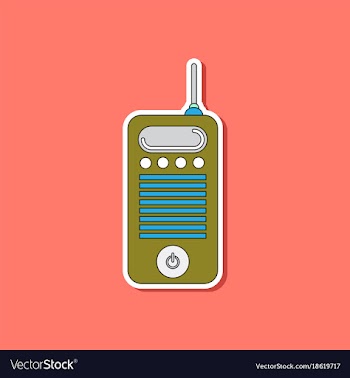 Paper sticker on background of old cell phone vector image