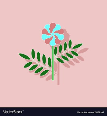 Paper sticker on background of plant tagetes vector image