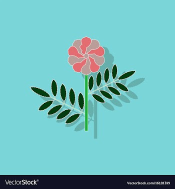 Paper sticker on background of plant tagetes vector image