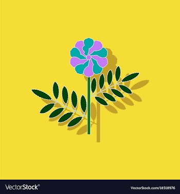 Paper sticker on background of plant tagetes vector image