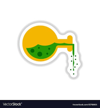 Paper sticker on background of potion bottle vector image