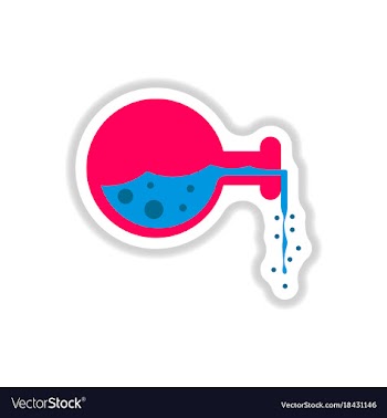 Paper sticker on background of potion bottle vector image